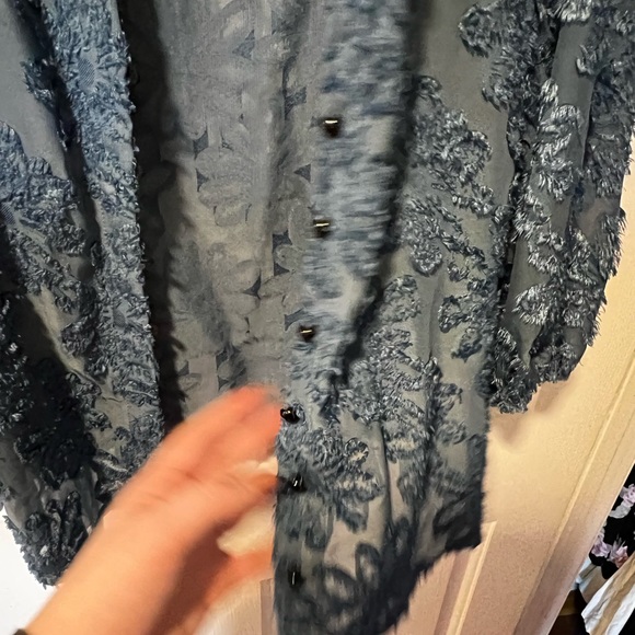 Textured blue button down - Picture 3 of 9